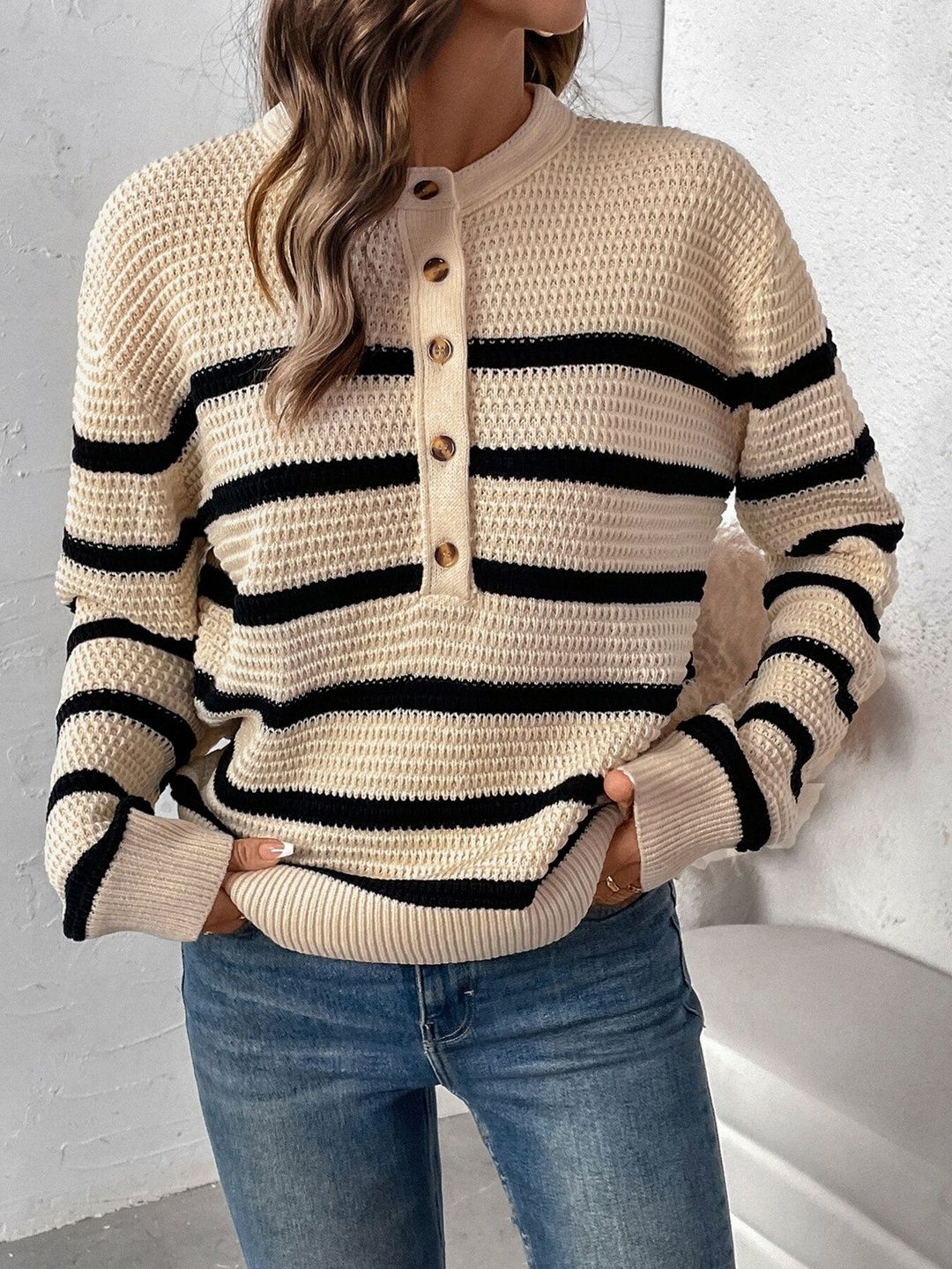 NOWI Striped Pullover - Nowi Korean Fashion