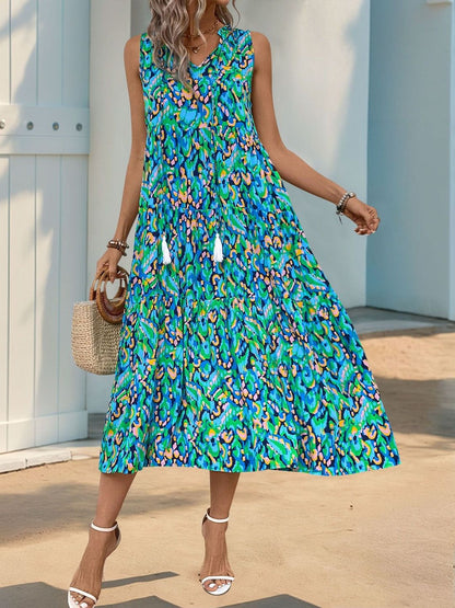 Print A-Line Midi Dress