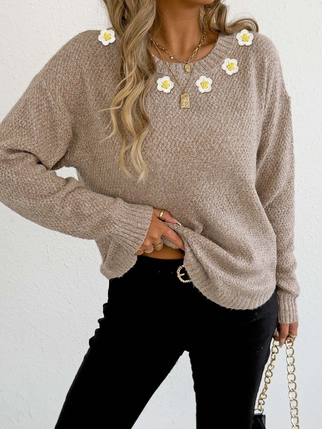 Women Pullover with Embroidered Detail