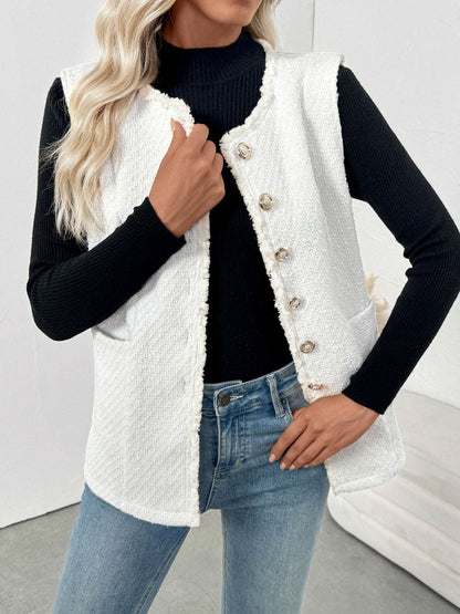Women's White Sweater Vest