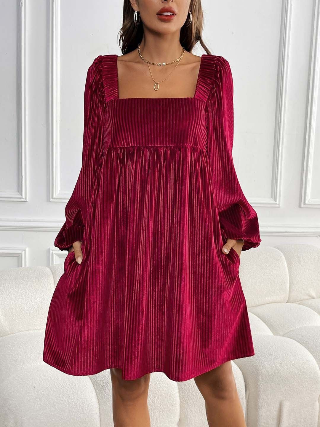 Puff Sleeve A-Line Dress
