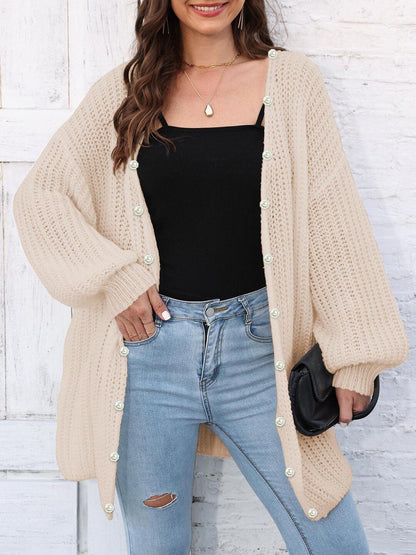 Women Ribbed Longline Cardigan