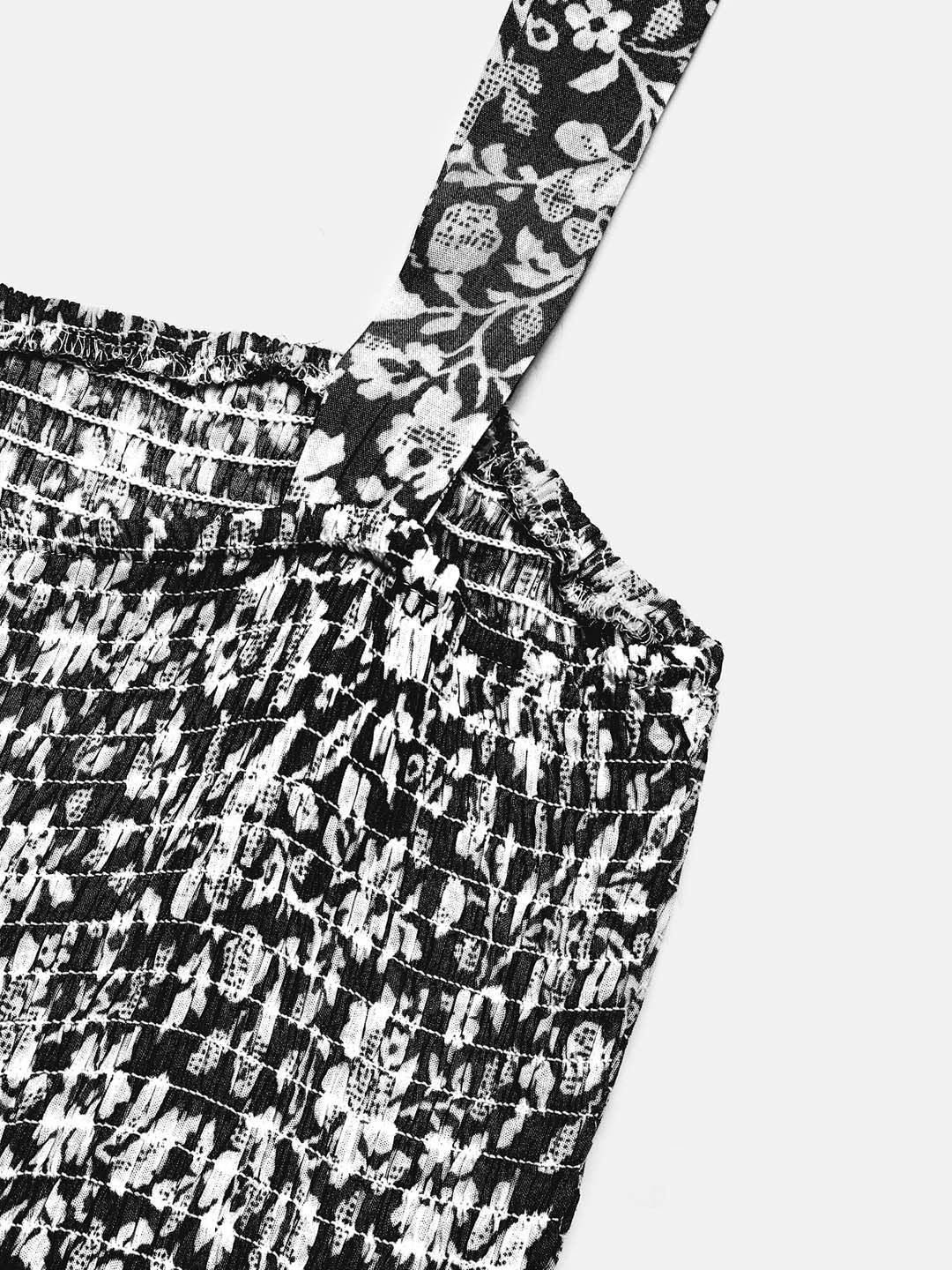 Floral Print A-Line Midi Dress