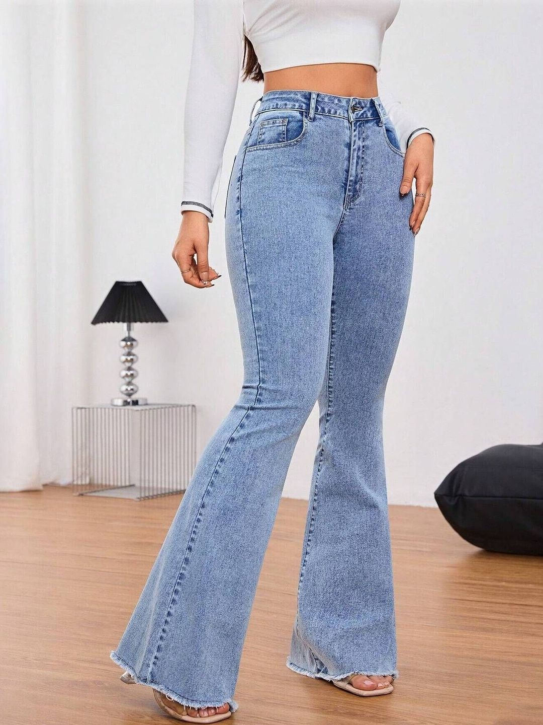 NOWI Women Bootcut High-Rise Light Fade Stretchable Jeans