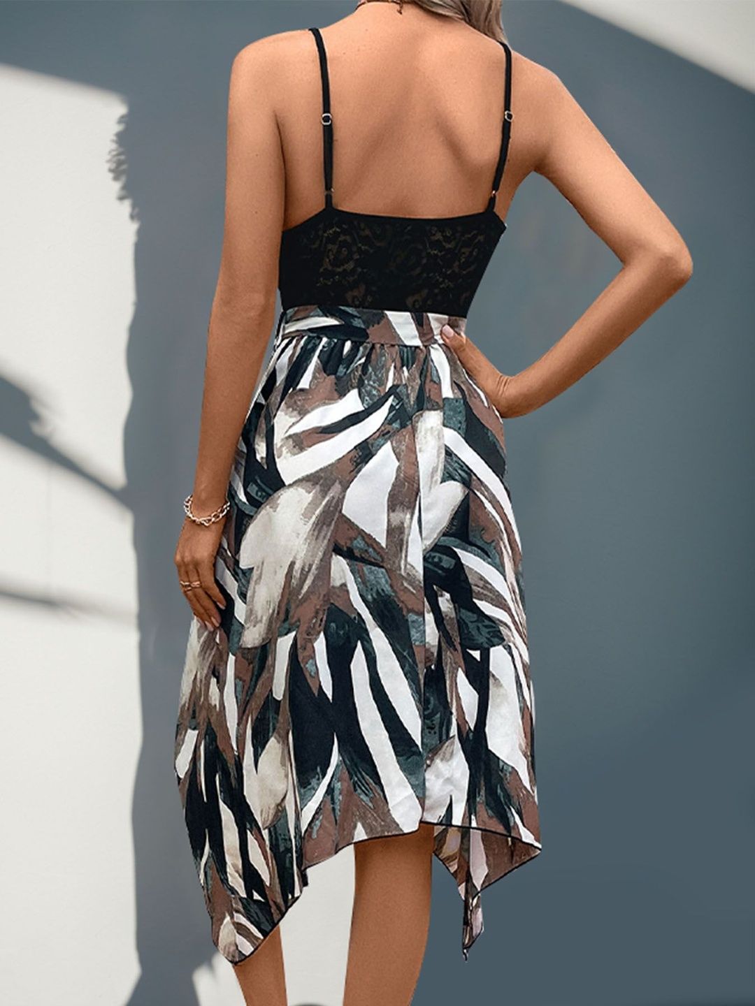 Print A-Line Midi Dress