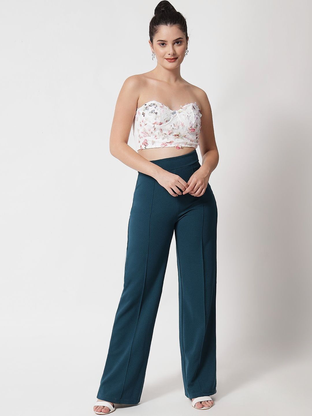 NOWI Women High-Rise Easy Wash Trousers