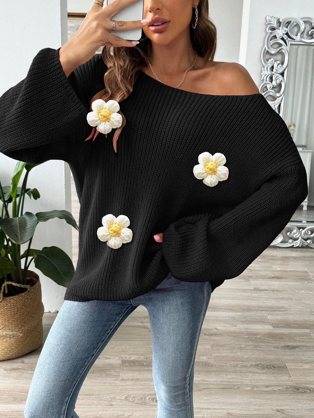Women Pullover with Applique Detail