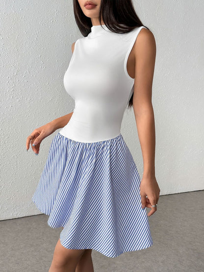 Striped Fit & Flare Mini Dress