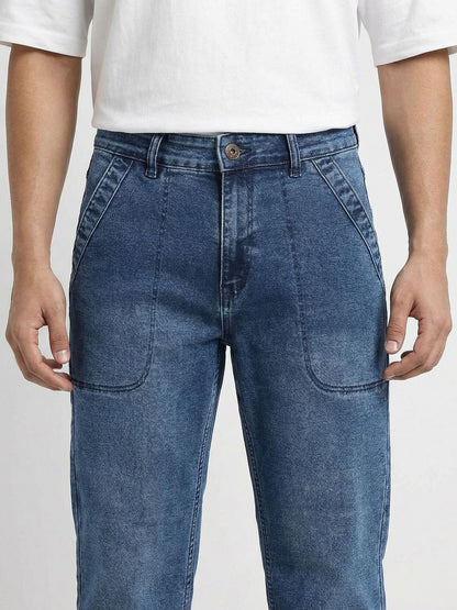 Men Straight Fit Low-Rise Light Fade Stretchable Jeans