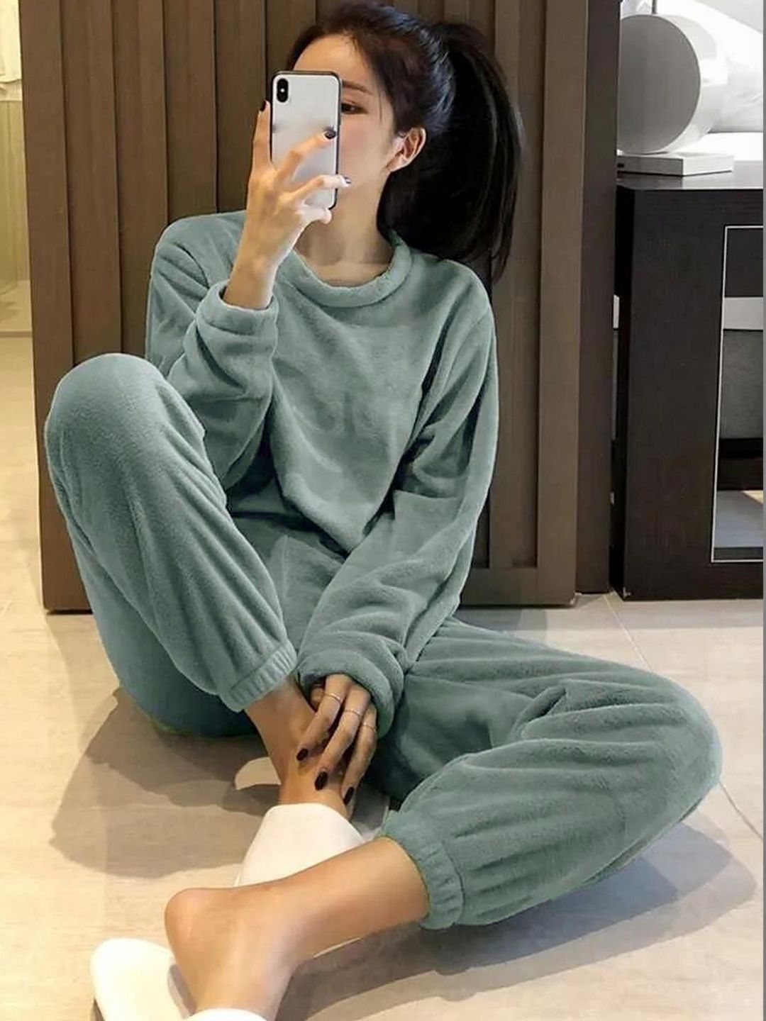 NOWI Round Neck Long Sleeves Night Suit