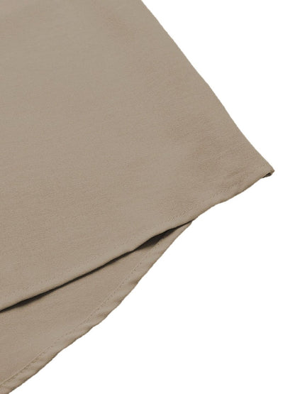 Women's Beige Elegant Pleated Sleeve Top
