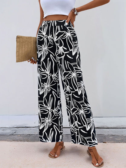 Women Floral Printed Loose Fit Non Iron Trousers