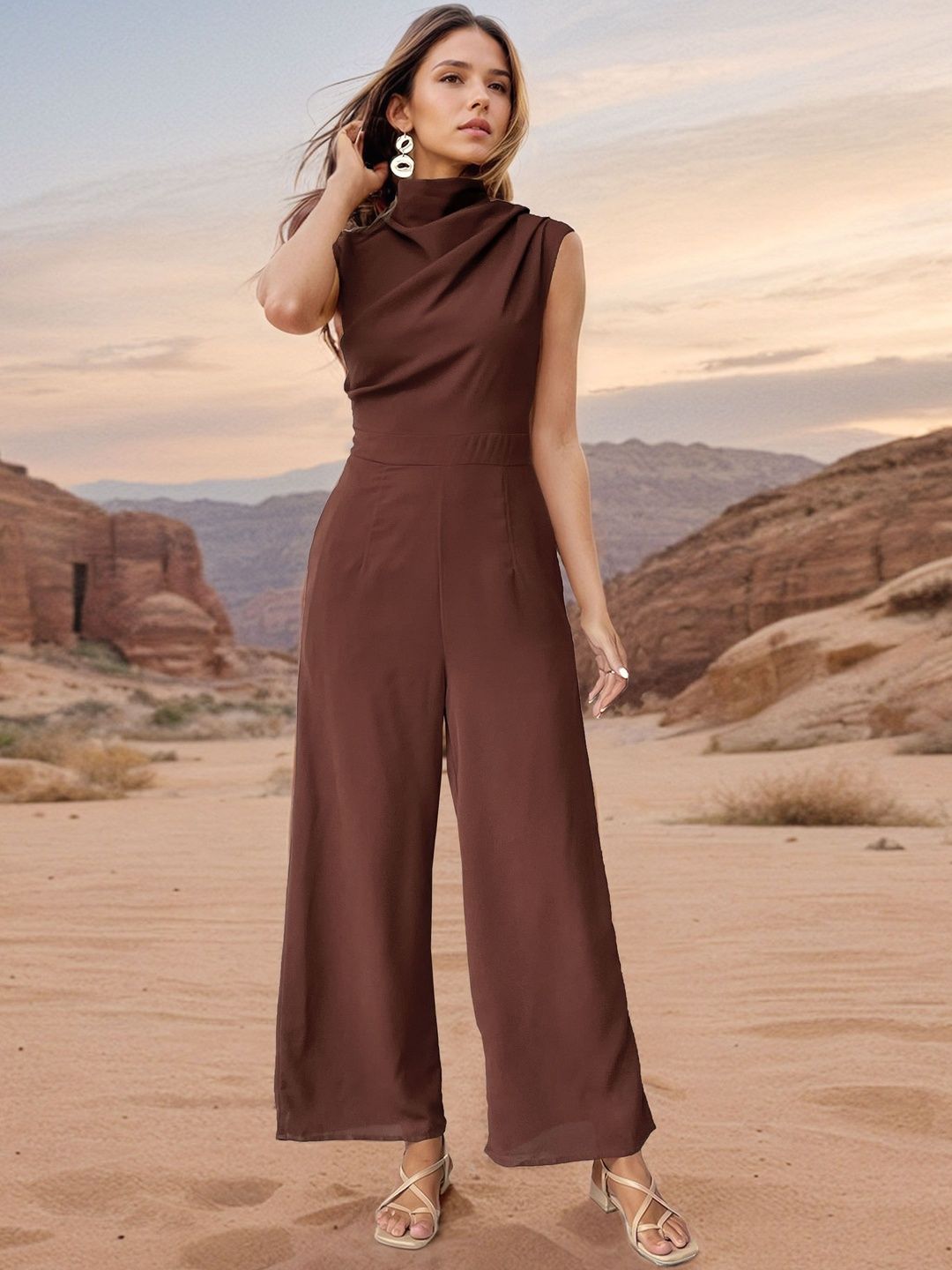 Cowl Neck Basic Jumpsuit