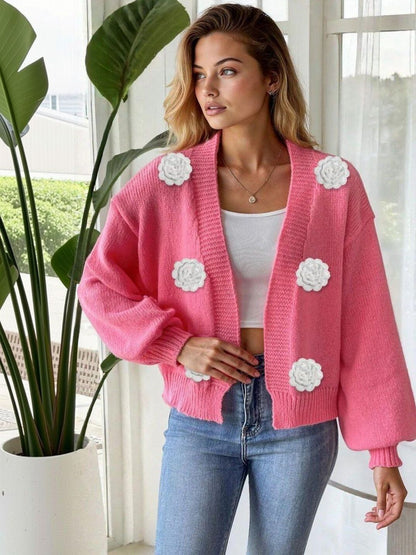 Women Cardigan with Applique Detail
