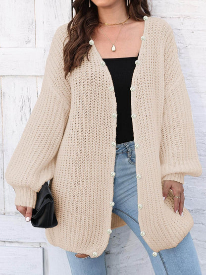 Women Ribbed Longline Cardigan