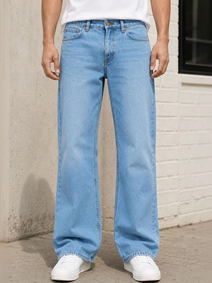 Men Bootcut Mid-Rise Light Fade Jeans