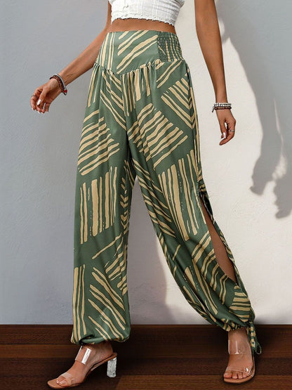 Women Printed Loose Fit Non Iron Trousers