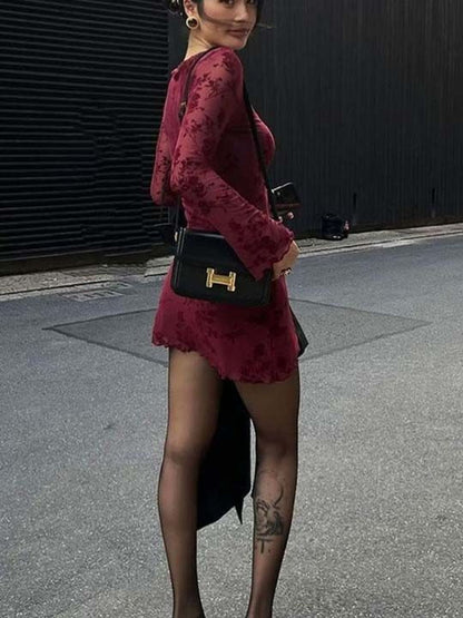 Floral Print A-Line Mini Dress