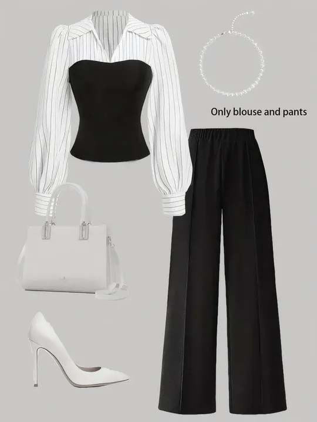 Striped Shirt with Solid Palazzos