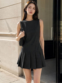 Black Striped A-Line Mini Dress