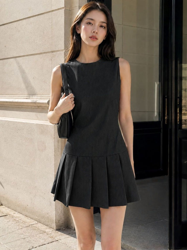 Striped A-Line Mini Dress