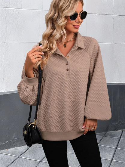 Sweatshirt in Beige Cotton Style 21 - Nowi Korean Fashion