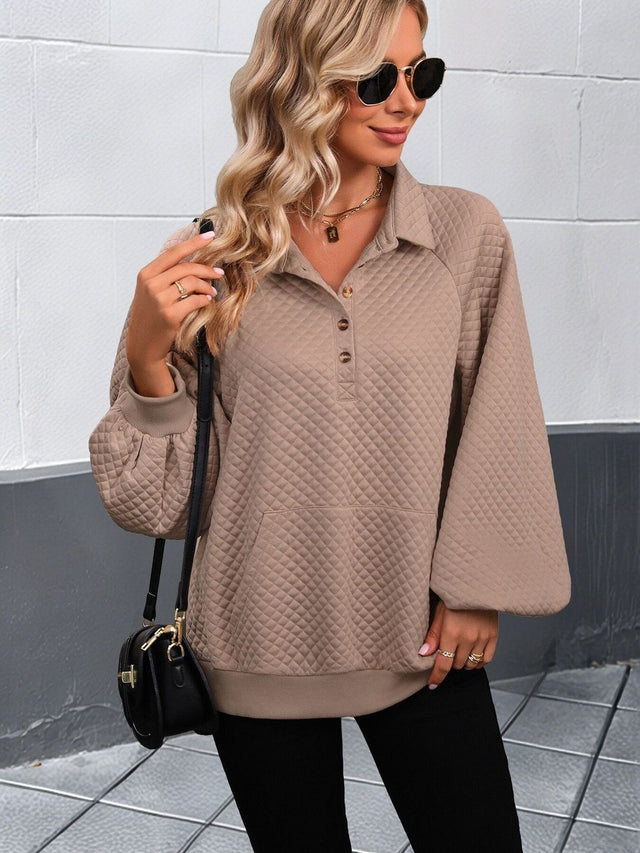 Sweatshirt in Beige Cotton Style 21 - Nowi Korean Fashion
