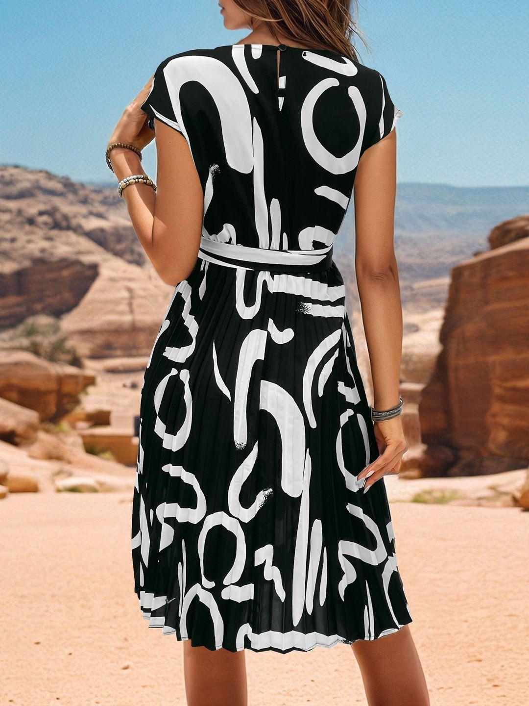 Print Fit & Flare Dress
