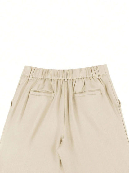 Men Straight Fit Wrinkle Free Pleated Trousers