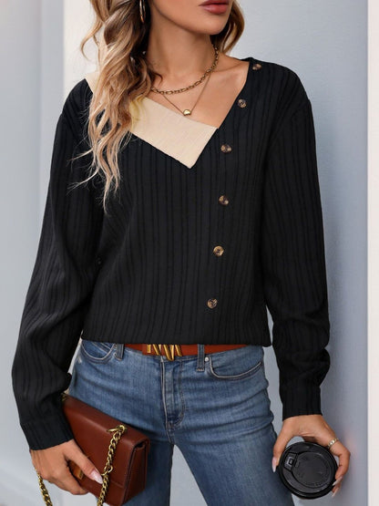 Women's Black Cotton Top Printed Regular Fit