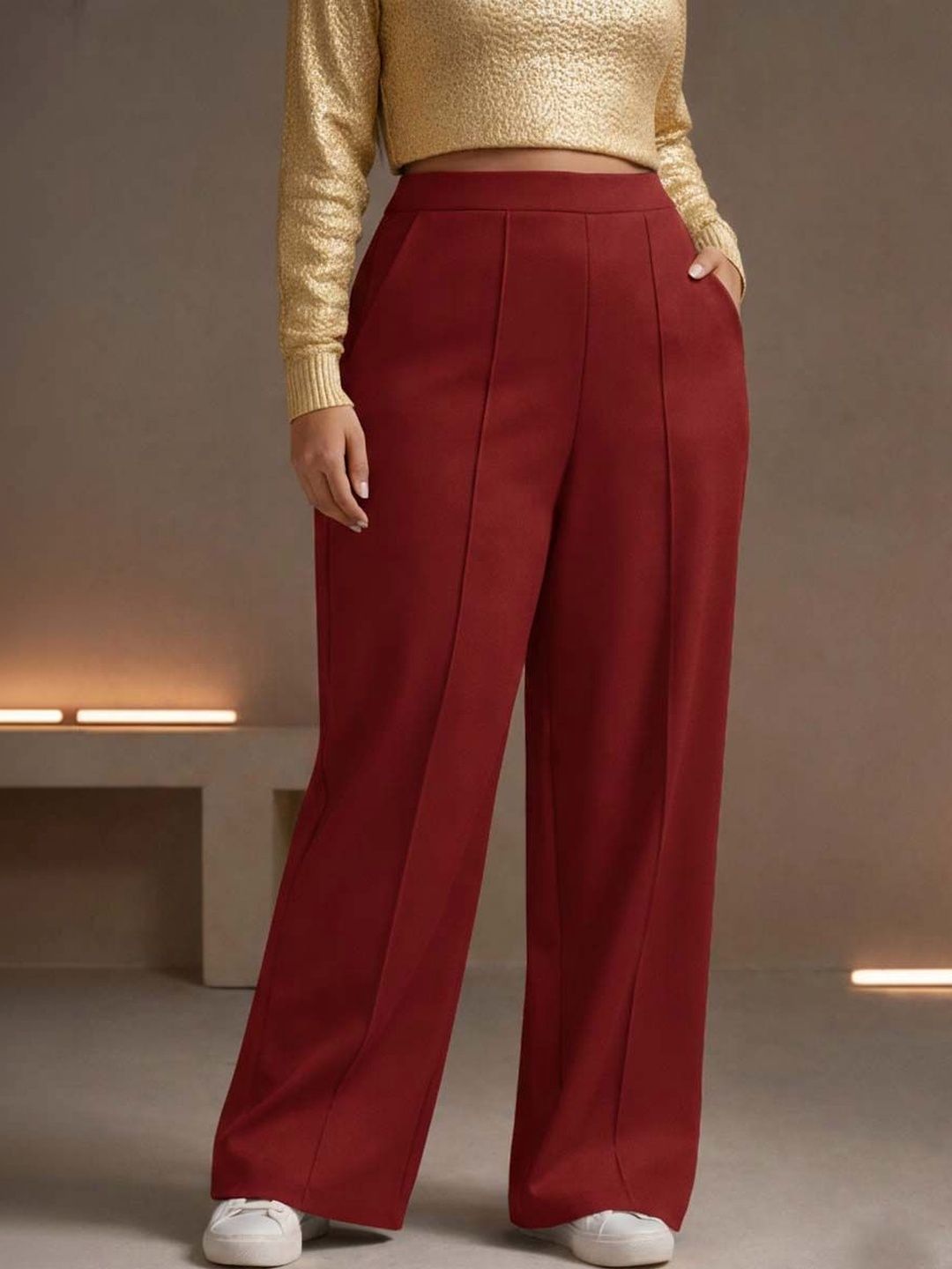 Women Wrinkle Free Trousers