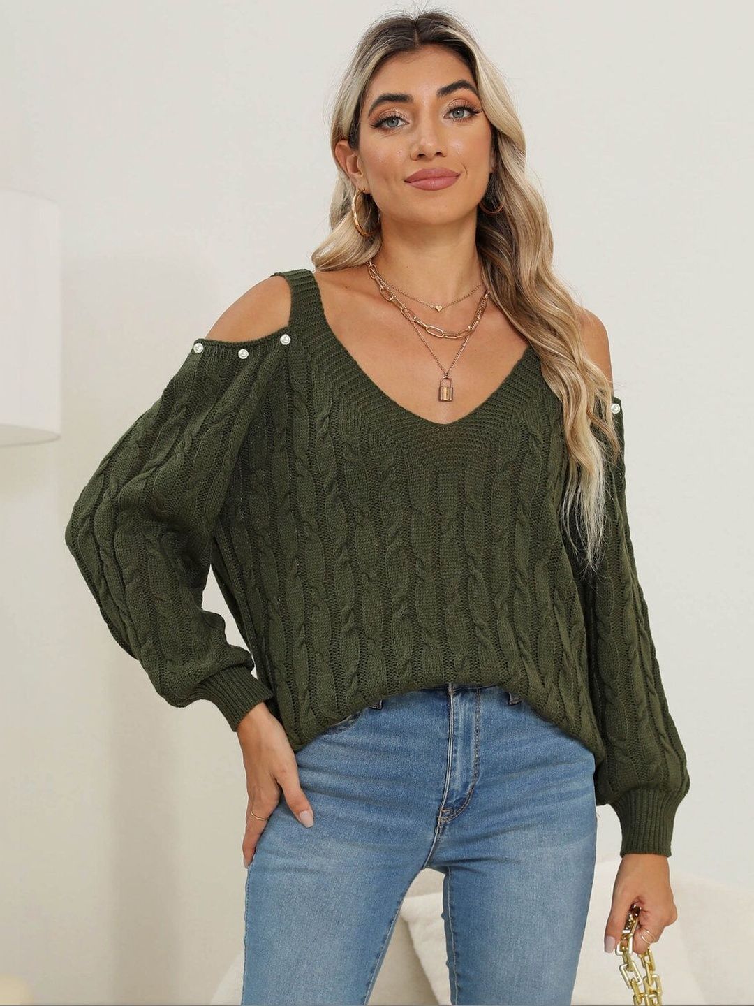 Women Cable Knit Pullover