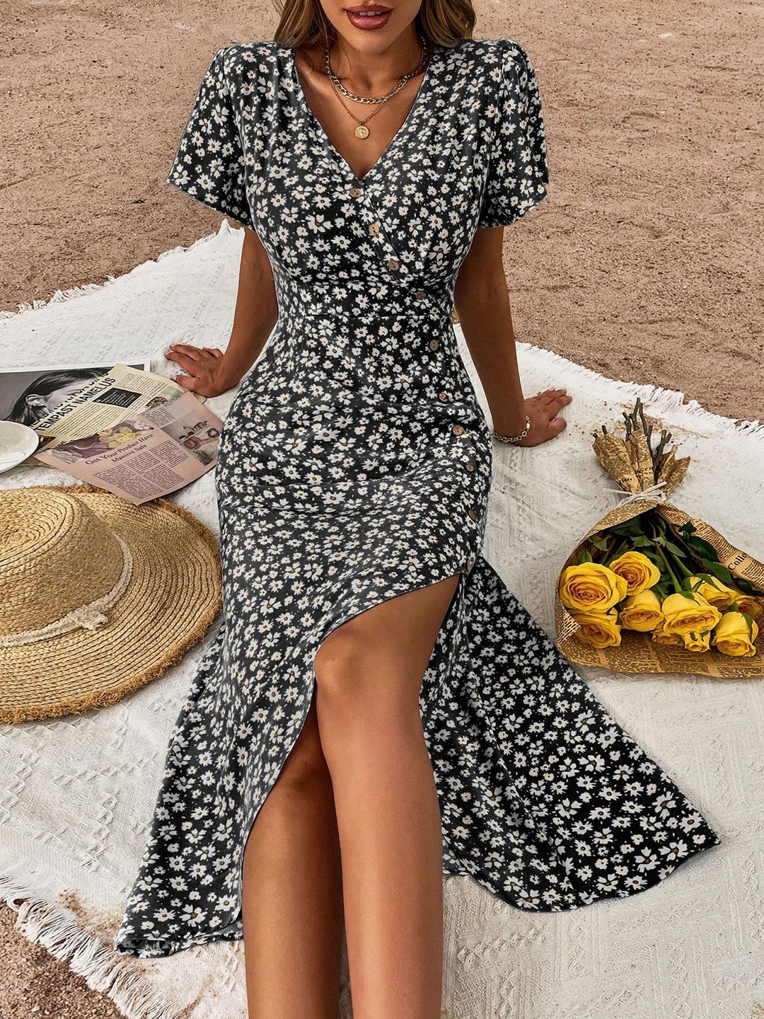 Floral Print Midi Dress