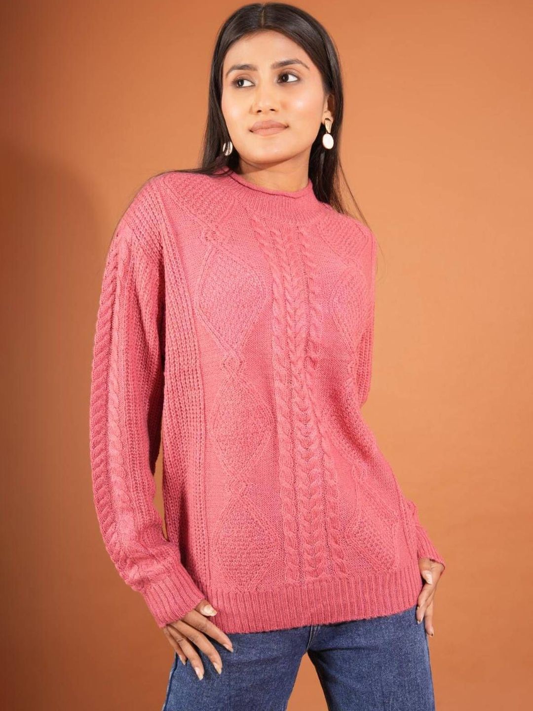 NOWI Women Cable Knit Woollen Pullover