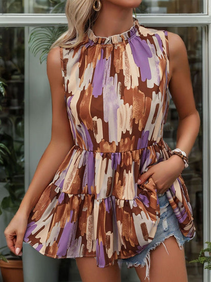 Print Peplum Top