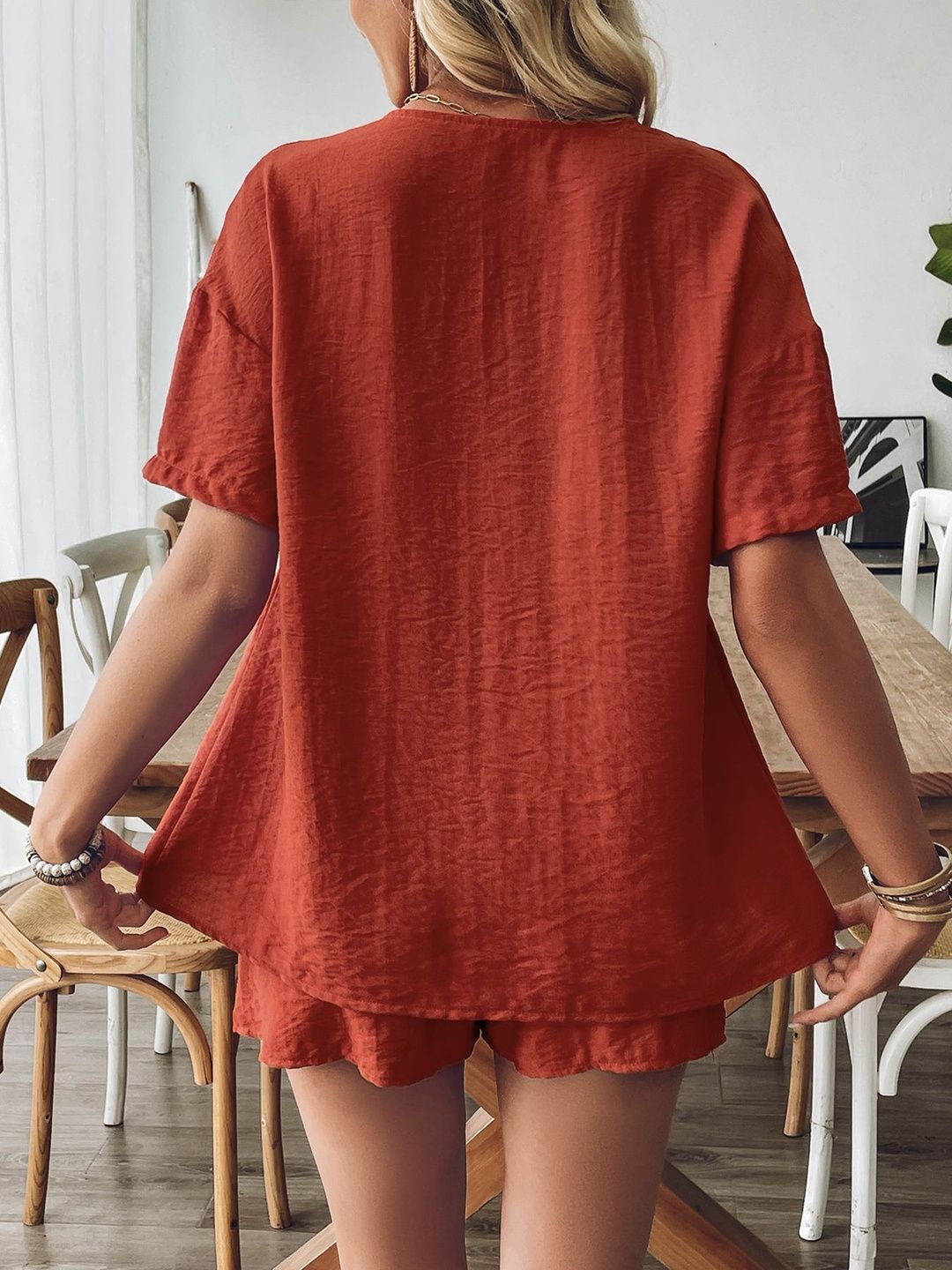 V-Neck Top & Shorts Co-Ords
