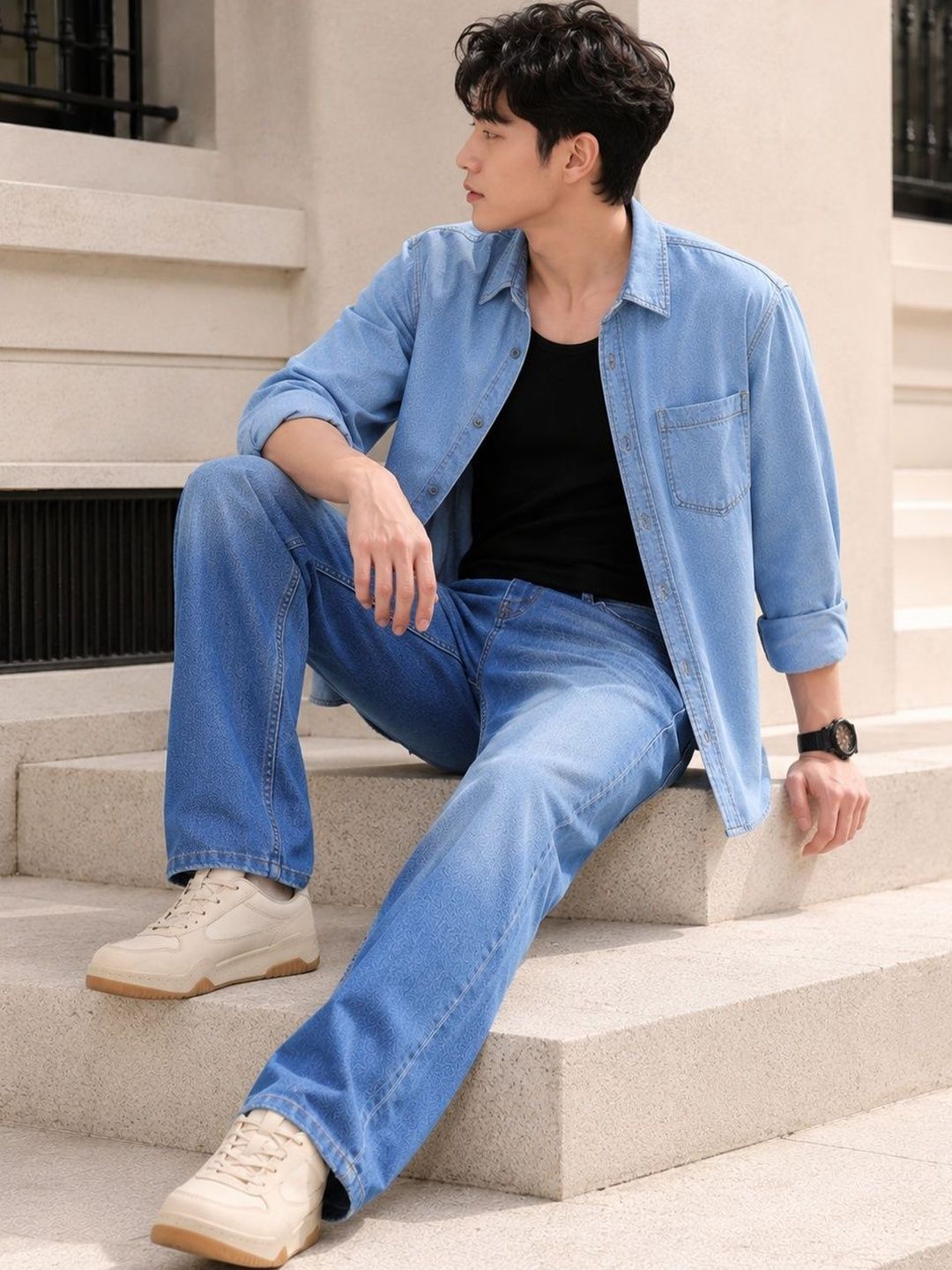 Women Straight Fit Mid-Rise Low Distress Light Fade Jeans