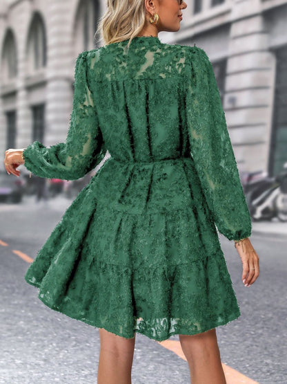 Women's Green Fit & Flare Dress Blend Printed