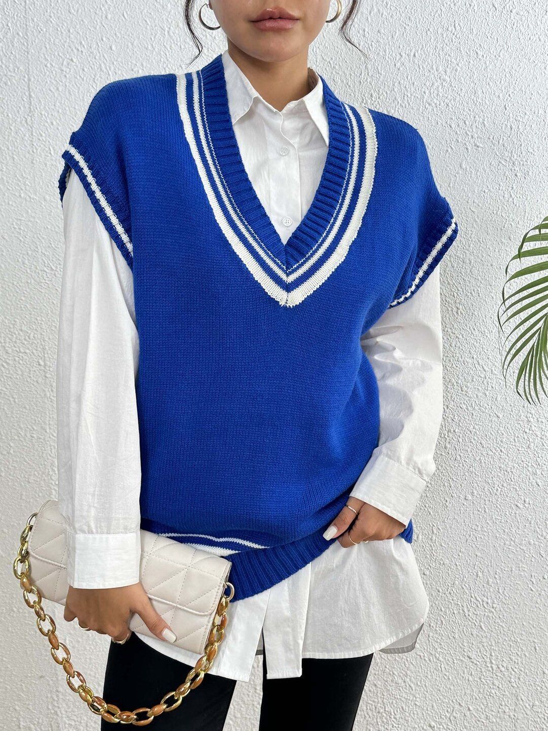 Women Colourblocked Sweater Vest