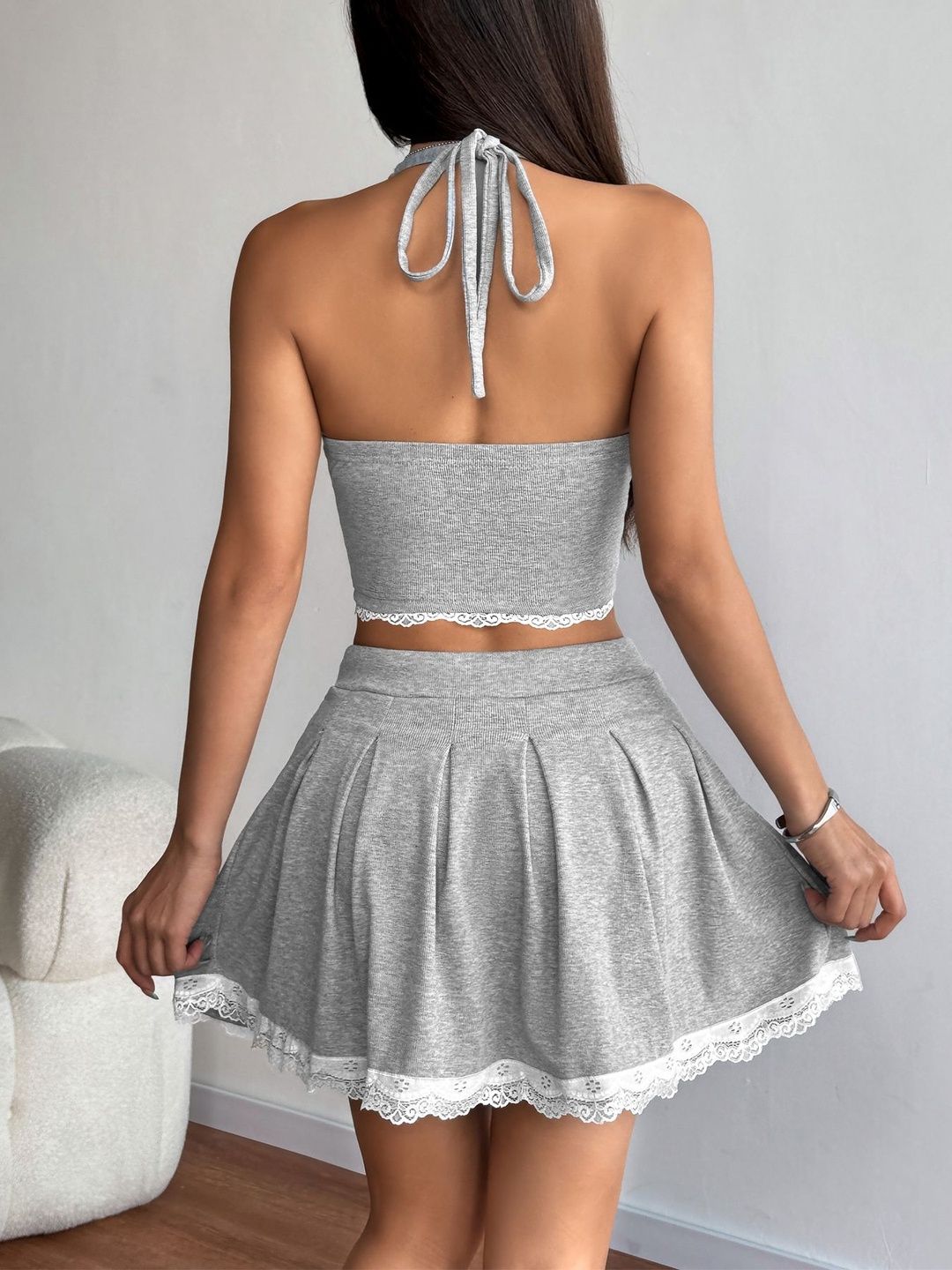 Halter Neck Top & Skirt Co-Ords