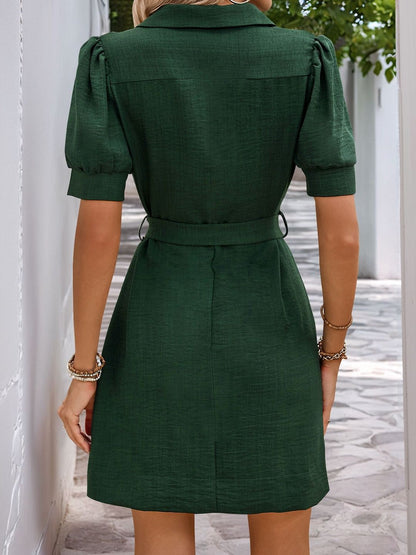 Puff Sleeve Shirt Dress