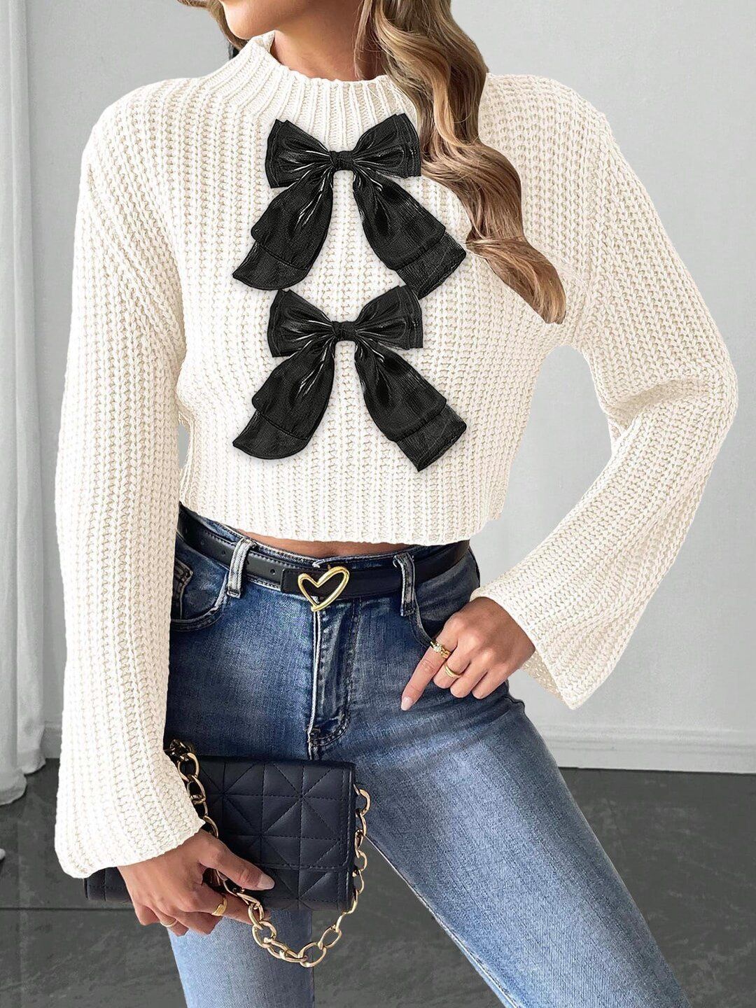 Women Ribbed Crop Pullover