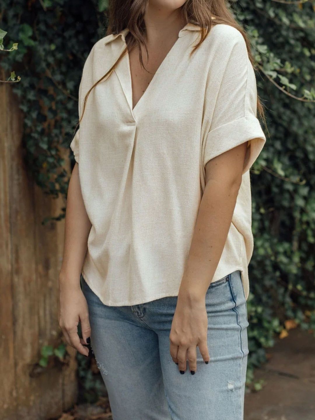 Cotton Top Short Sleeve - Nowi Korean Fashion