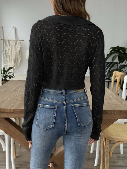 Women Boucle Crop Pullover