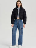 NOWI Stand Collar Crop Puffer Jacket