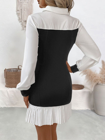 Women's Black Colourblocked Sheath Mini Dress
