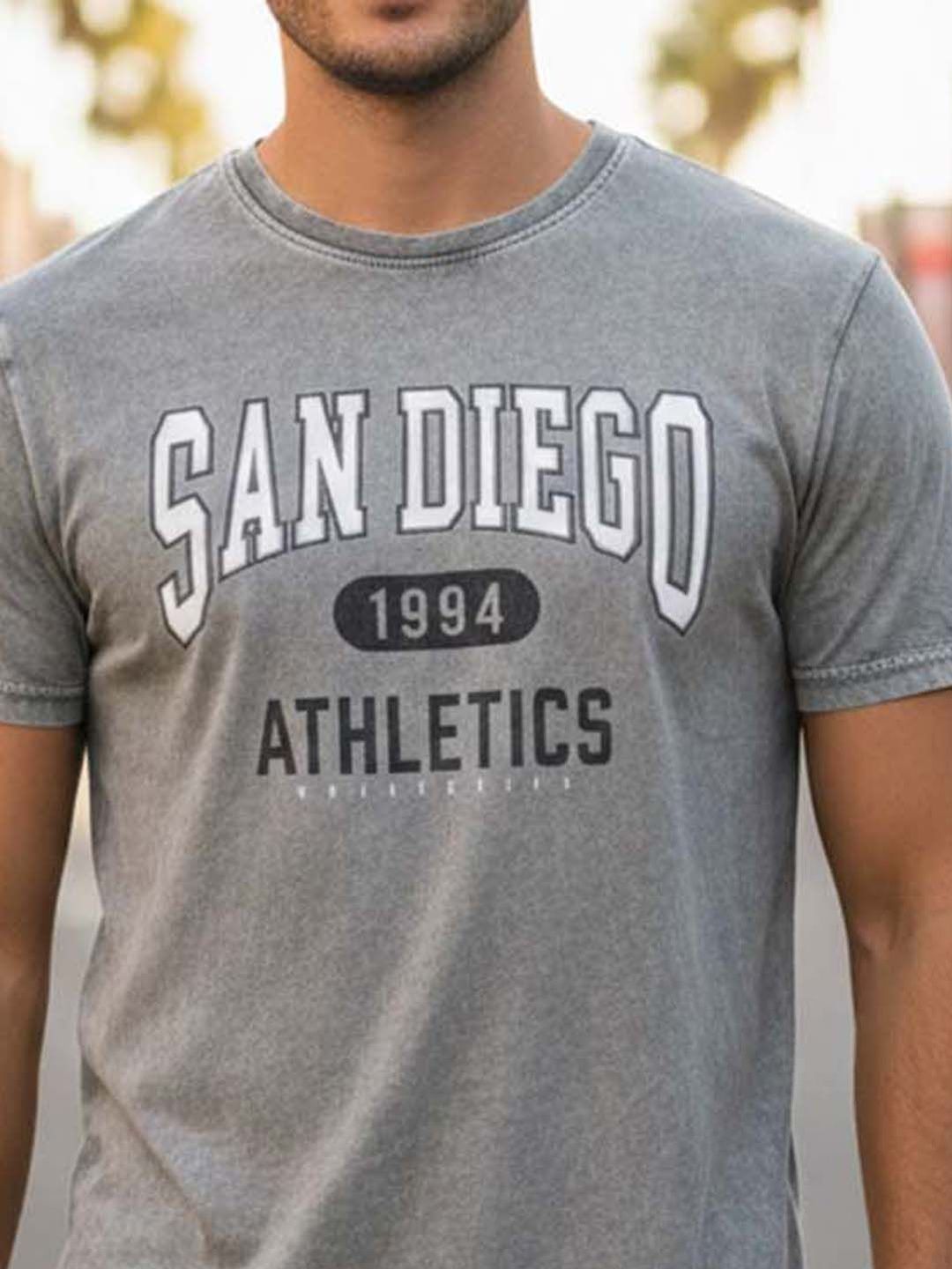 Men Typography Printed Cotton T-shirt