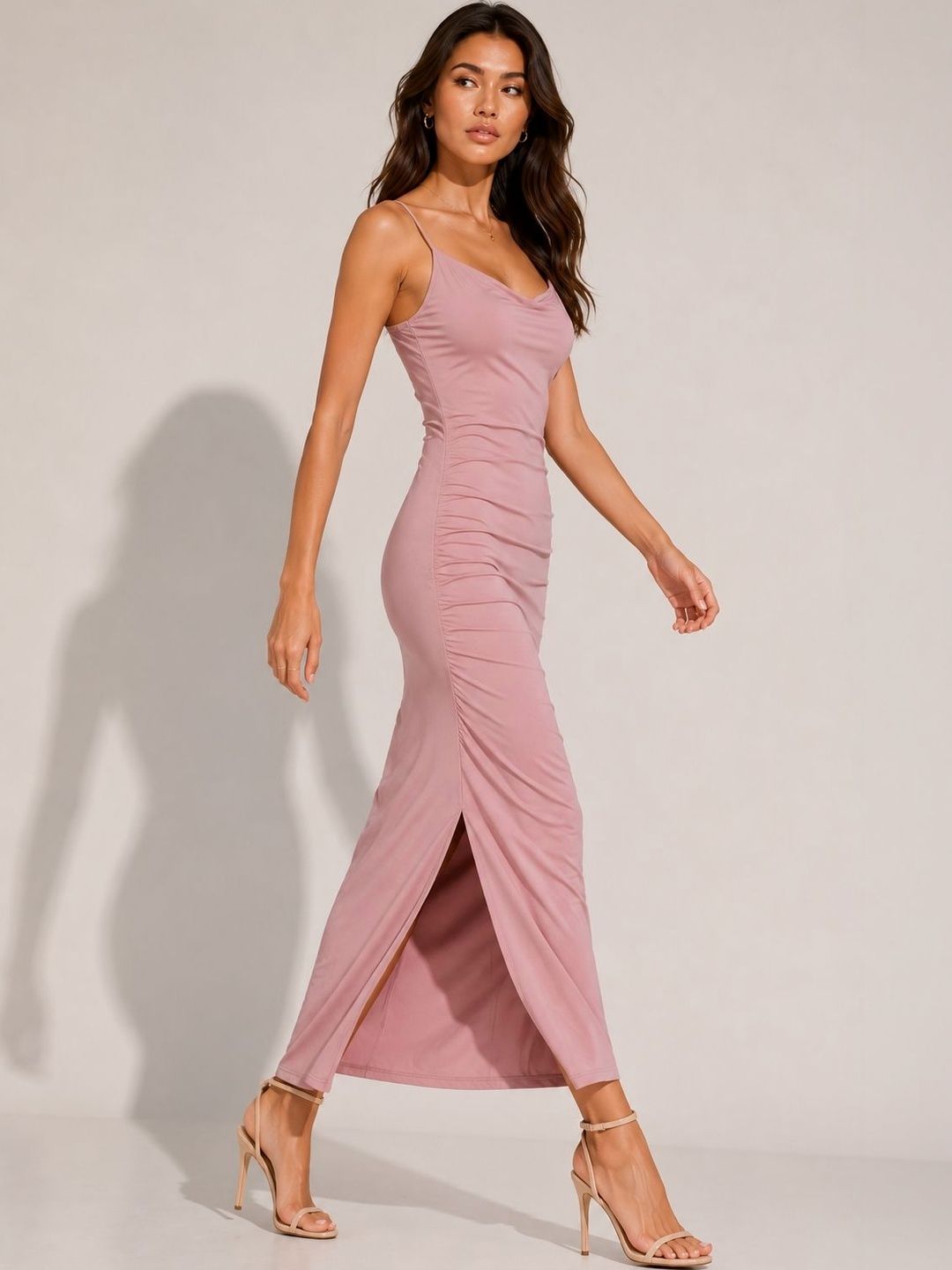 Cowl Neck Bodycon Maxi Dress