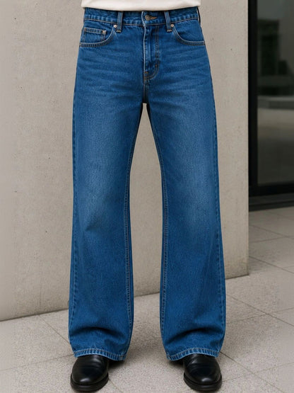Men Bootcut High-Rise Light Fade Jeans