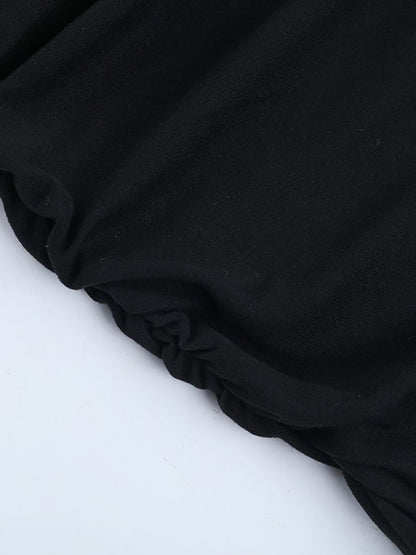 NOWI Flared Sleeve Ruffled Bodycon Mini Dress